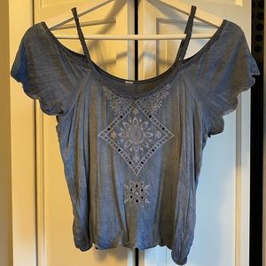 American Rag Blue Crop Top